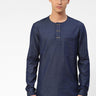 Indigo Blue Mens Kurta With Double Button Placket Detail