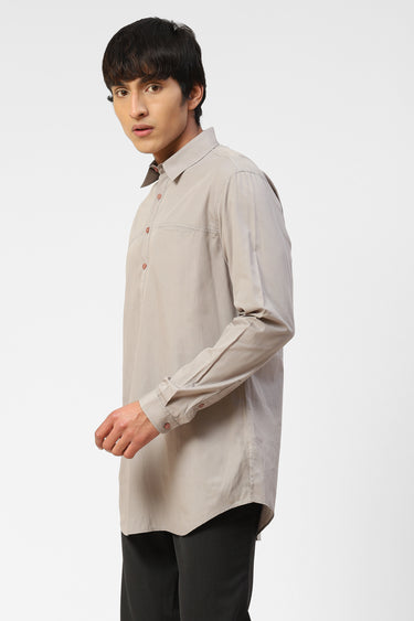 Grey Classic Cotton Kurta For Men