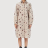 Elegant A-Line Shirt Dress with All-Over Fish Print