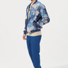 Easy Fit Bomber Jacket with Front Zipper Detail and All-Over Textured Print