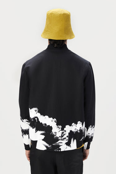 Stylish Regular Fit Bomber Jacket with Gingko Print