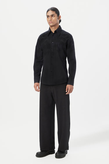 Regular Fit Button-Down Shirt with Gingko Thread Embroidery