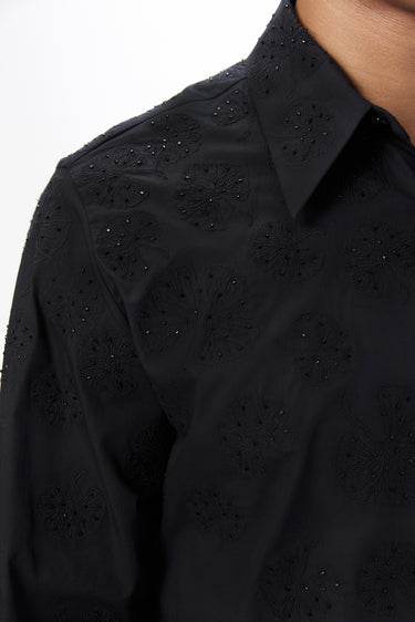 Regular Fit Button-Down Shirt with Gingko Thread Embroidery