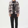 Classic Fit Two-Button Jacket with Patch Pocket with Overall Textured Print