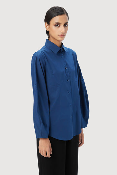 Regular Fit Button-Down Shirt with Voluminous Sleeves