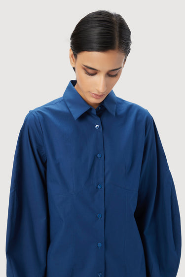 Regular Fit Button-Down Shirt with Voluminous Sleeves