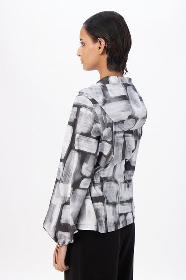 Structured Pleated Shoulder A-Line Jacket