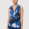 Slim Fit Sleeveless Top with All-Over Textured Print