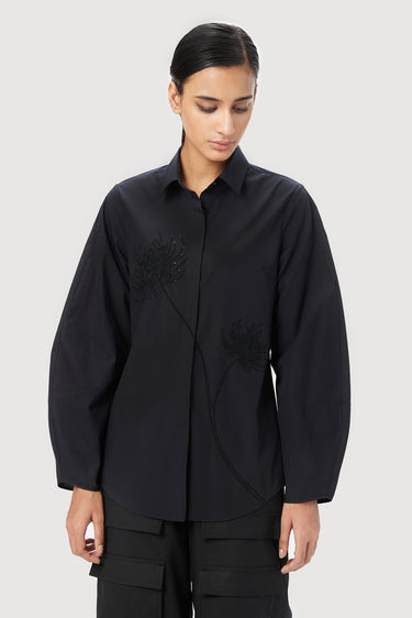 Regular Fitted Button-Down Shirt with Soft Rounded Sleeves