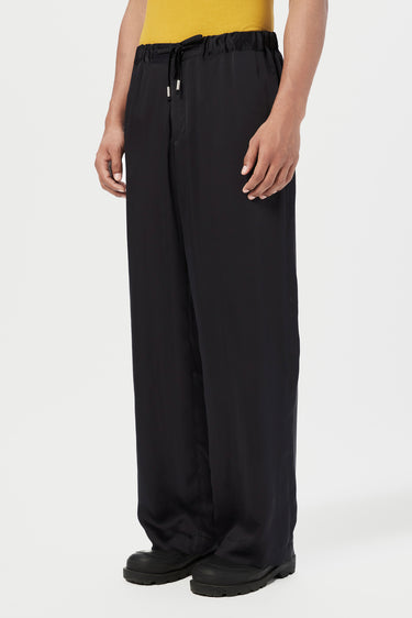 Straight Fit Trousers with Front Drawstrings