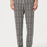 Classic Fit Trousers with All-Over Thin Textured Stripes Print