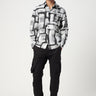 Easy Fit Button-Down Shirt in an All-Over Abstract Check Print