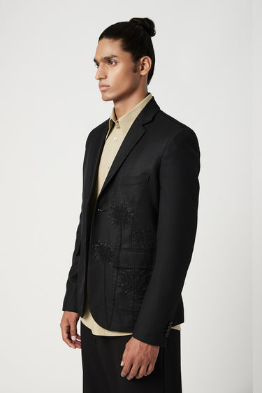 Classic Fit Two-Button Constructed Jacket with Flap Pocket