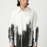 Classic Fit Button-Down Shirt with Brush Stroke Print Placement