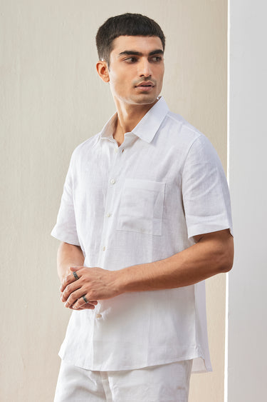 Men's Half Sleeve Shirt with Tonal Signature Details