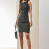 Stylish Women's Leather & Felt Skirt