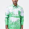 Landscape Print Regular Fit Men's Button-Down Shirt