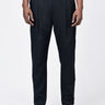 Men's Black Cotton Light Twill Double Pleated Carrot Trousers