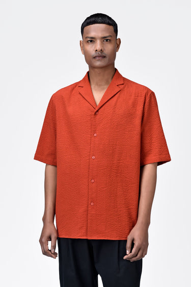 Seersucker Easy Fit Men's Half Sleeve Shirt