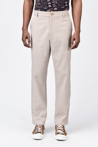 Seersucker Regular Fit Men's Trousers