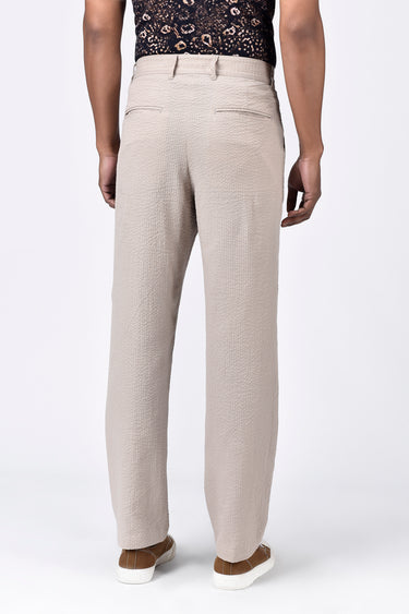 Seersucker Regular Fit Men's Trousers