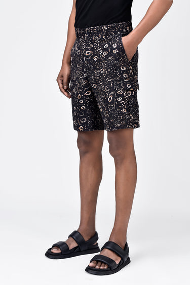 Animal Print Easy Fit Men's Cargo Shorts