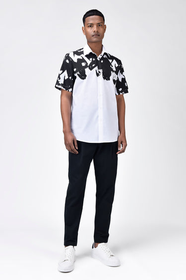 Half-Sleeve Moth Mirage Button-Down Shirt