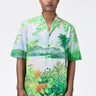 Easy Fit Men's Shirt With Tropical Landscape Print