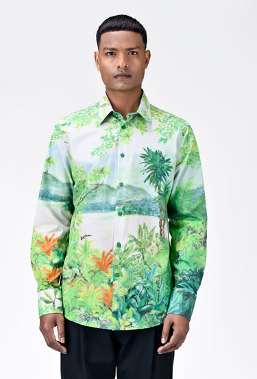 Men's Full Sleeve Shirt with Landscape Print