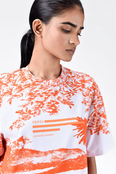 Oversized Landscape Print Crew Neck T-Shirt