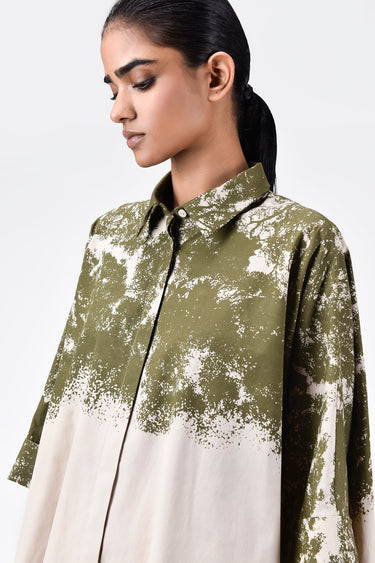 Women's Canopy Print Oversized Cotton Poplin Shirt