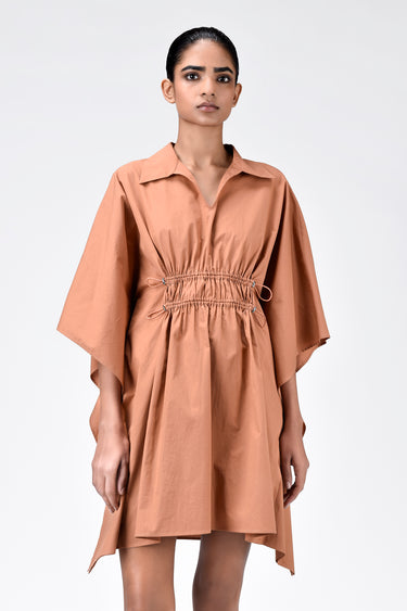 Oversized Shirt with Front Gathered Detail