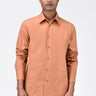 Men's Light Peach Cotton Poplin Regular Fit Button-Down Shirt