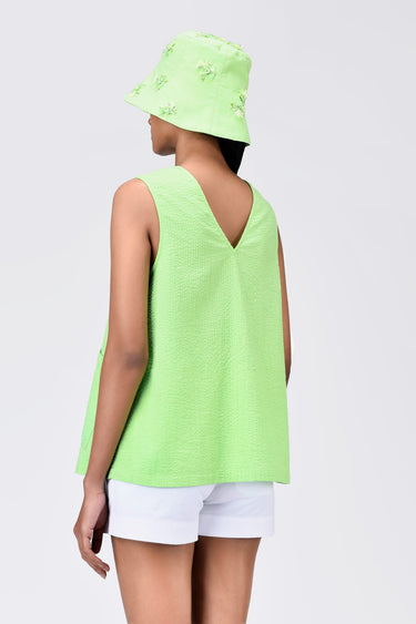 A-Line Sleeveless Top with V-Neck