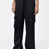 Heavy Satin Easy Fit Cargo Trousers