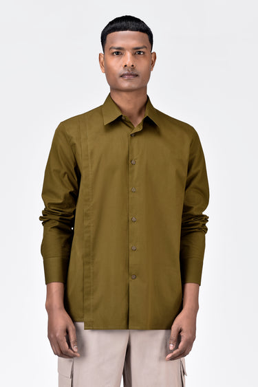 Khaki Regular Fit Men's Button-Down Shirt