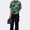 Oversized Camouflage Print Crew Neck T-Shirt