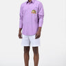 Men's Regular Fit Button Down Shirt with Fruit Basket Embroidery