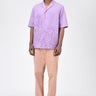 Men's Lavender Cotton Poplin Easy Fit Shirt with Cubon Collar