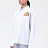 White Cotton Shirt with Fruit Basket Embroidery