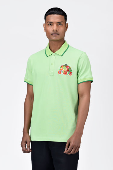 Regular Fit Men's Polo With Genes Fruit Basket Embroidery