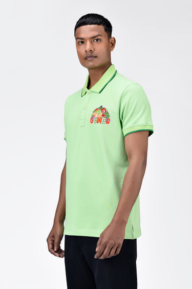 Regular Fit Men's Polo With Genes Fruit Basket Embroidery