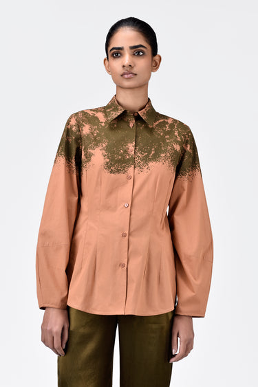 Regular Fit Button-Down Shirt with Canopy Print