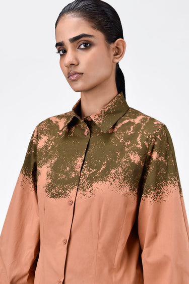 Regular Fit Button-Down Shirt with Canopy Print