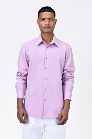 Men's Regular Fit Button Down Shirt with Box Pleat