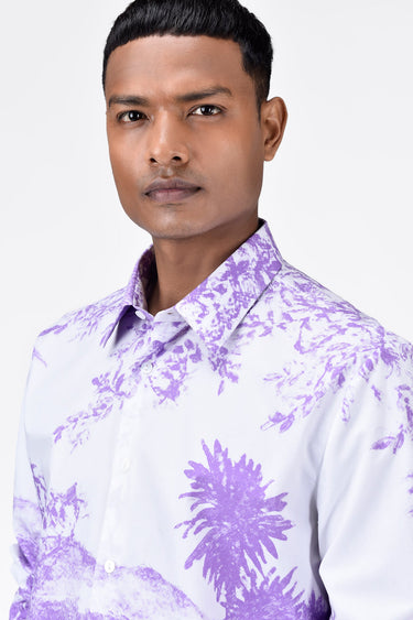 Landscape Print Regular Fit Men's Button-Down Shirt