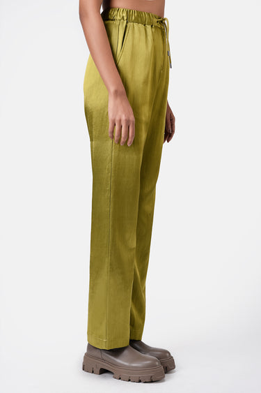 Heavy Satin Straight Fit Trousers