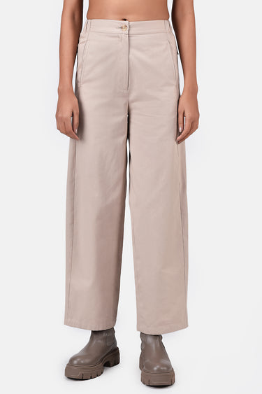 Straight Fit Trousers with Detailed Construction