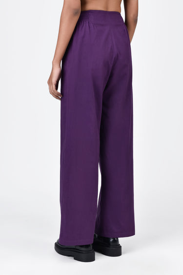 Regular Fit Trousers with Smocked Waist