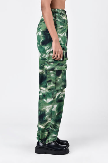 Easy Fit Cargo Trousers with Camouflage Print